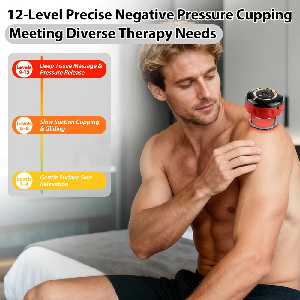 SapixAmi 3-in-1 Smart Cupping Therapy with Red Light & Heat