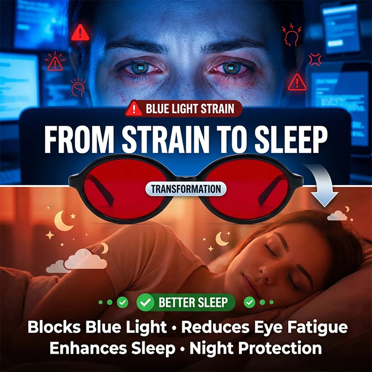SatisGrad Red-Tinted Photochromic Blue Light Glasses