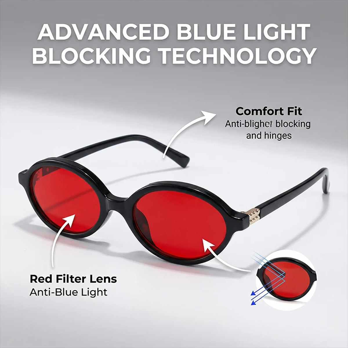 SatisGrad Red-Tinted Photochromic Blue Light Glasses