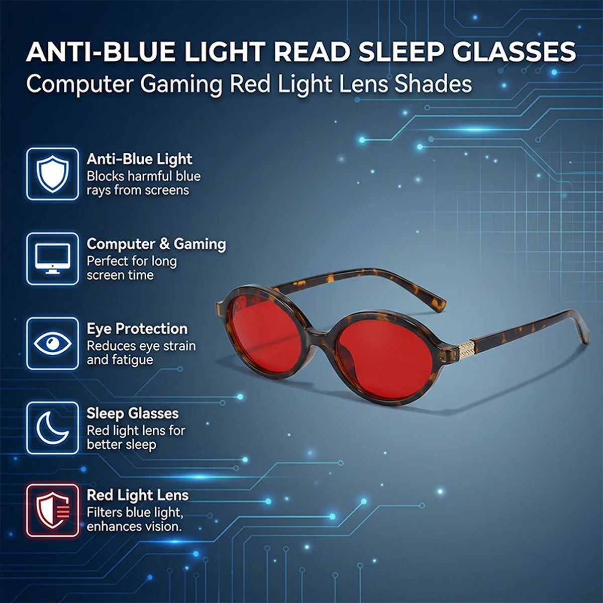 SatisGrad Red-Tinted Photochromic Blue Light Glasses