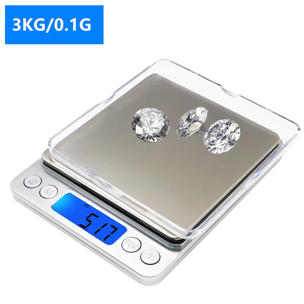 Scalevyx Digital Kitchen Scale 0.1g Laboratory-Grade Precision 3000g Capacity with 6 Unit Modes and Stainless Steel Platform