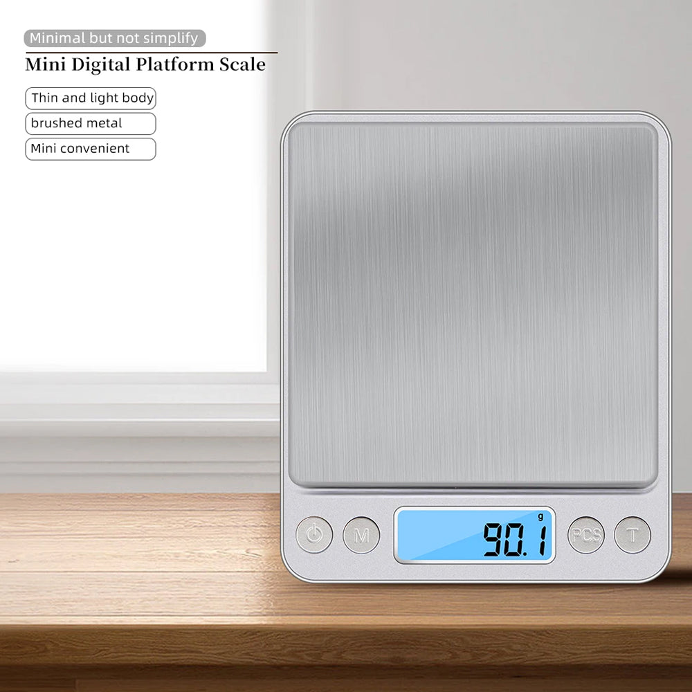 Scalevyx Digital Kitchen Scale 0.1g Laboratory-Grade Precision 3000g Capacity with 6 Unit Modes and Stainless Steel Platform