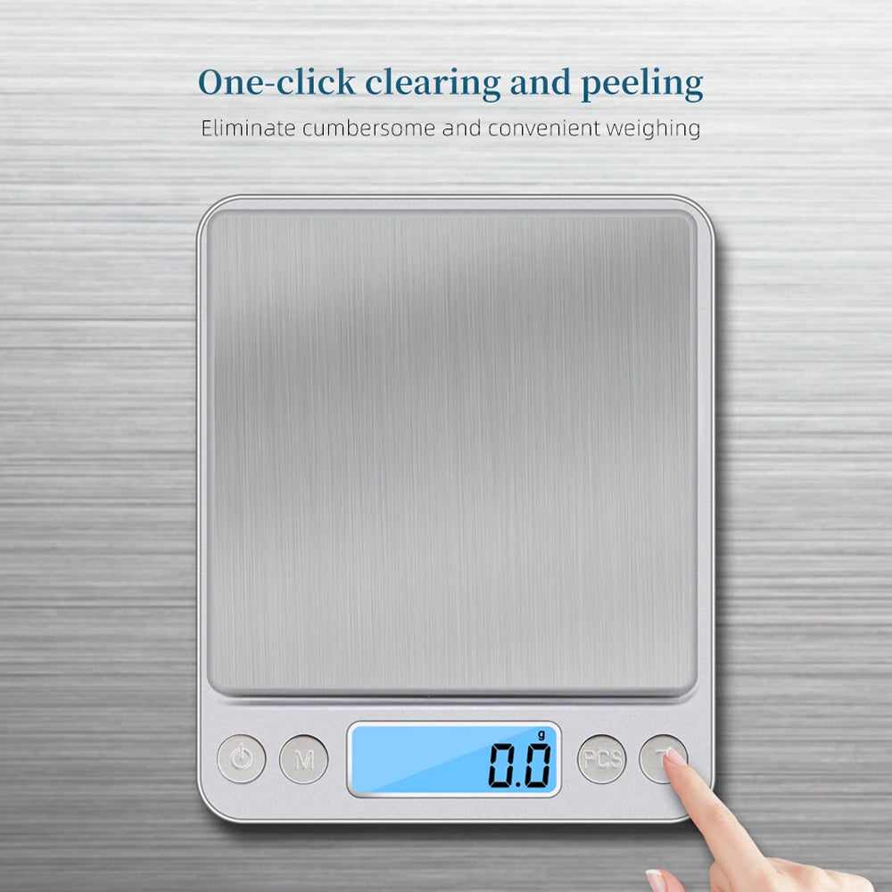 Scalevyx Digital Kitchen Scale 0.1g Laboratory-Grade Precision 3000g Capacity with 6 Unit Modes and Stainless Steel Platform