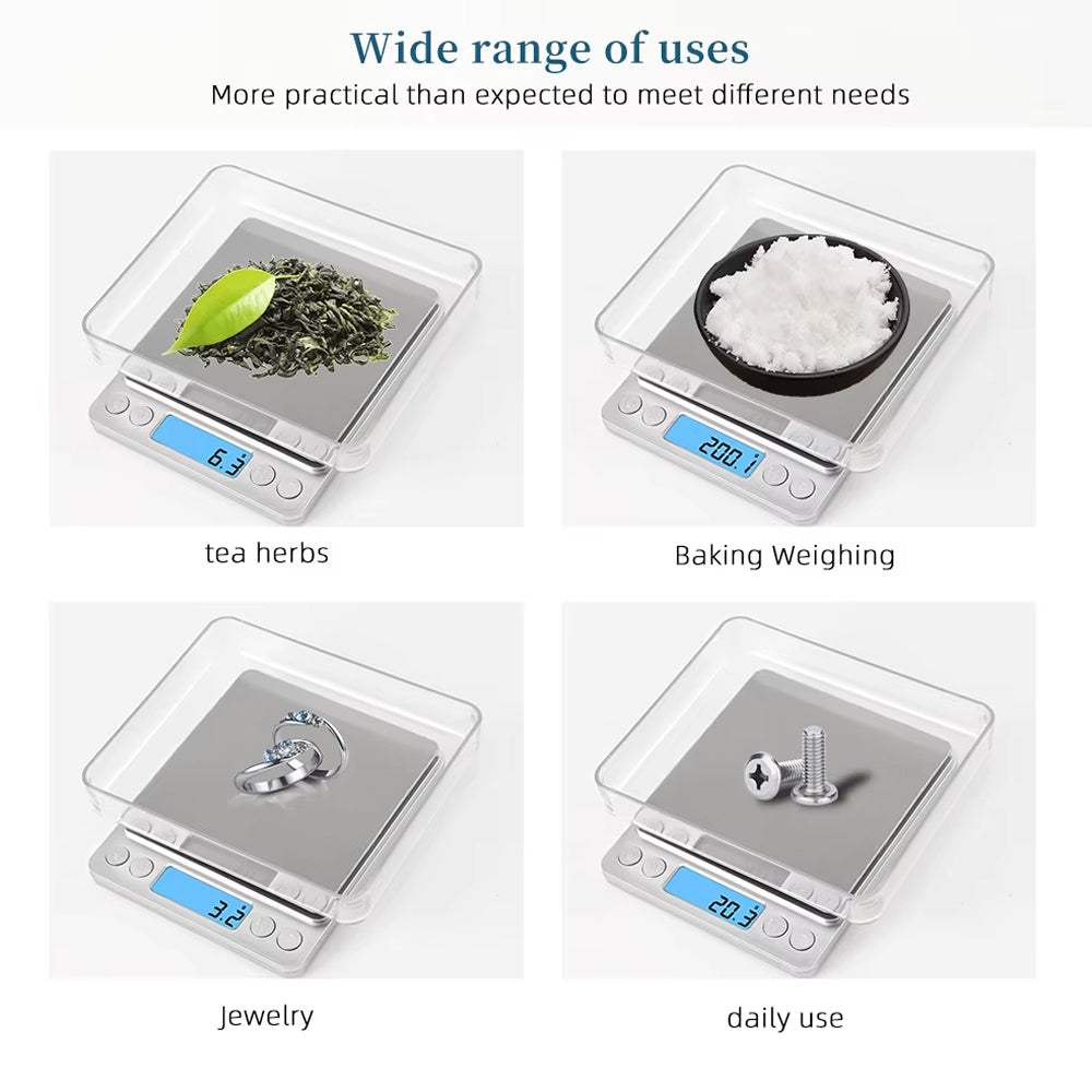 Scalevyx Digital Kitchen Scale 0.1g Laboratory-Grade Precision 3000g Capacity with 6 Unit Modes and Stainless Steel Platform