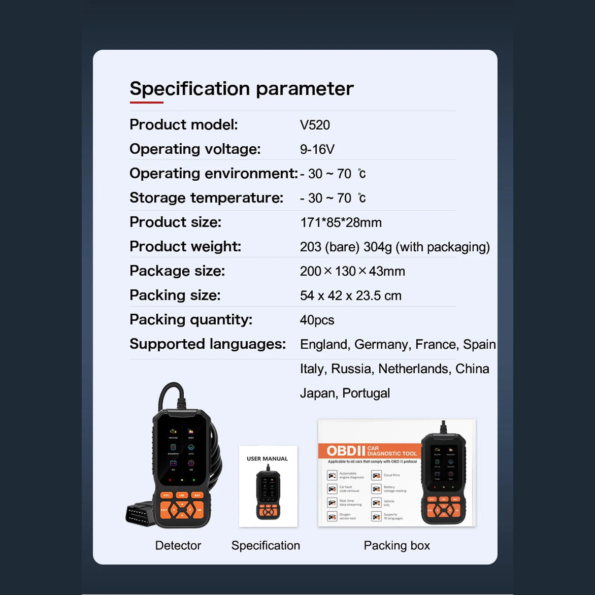 ScanMinix OBD2 Scanner for Engine Fault Codes and Battery Testing
