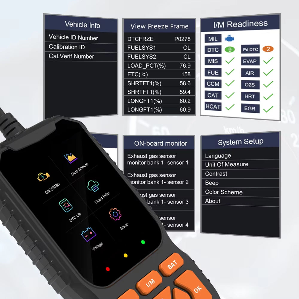 ScanMinix OBD2 Scanner for Engine Fault Codes and Battery Testing