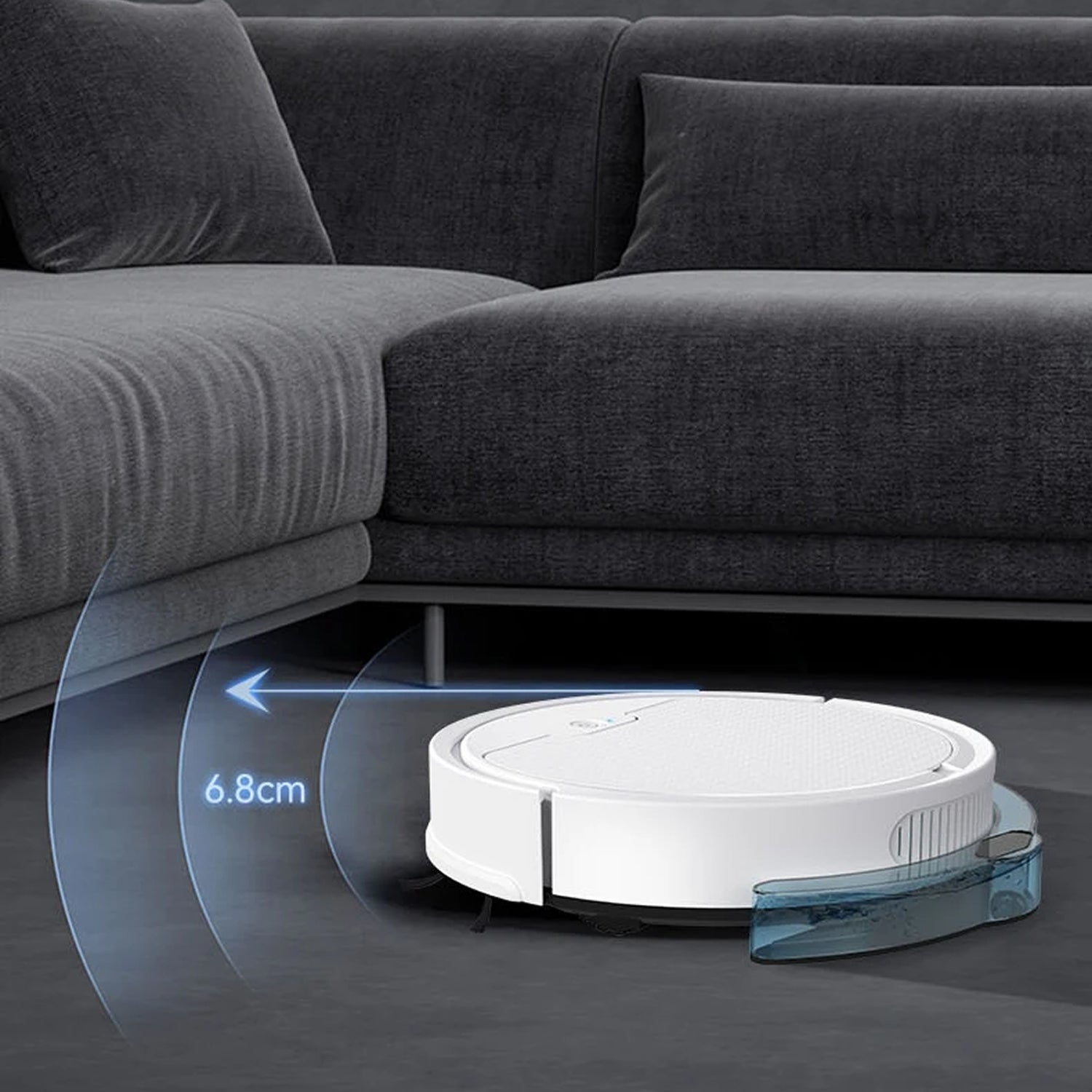 ScrubBoto 3-in-1 Smart Robot Vacuum and Mop with 2000Pa Suction, 6.8cm Ultra-Slim Profile and Bluetooth App Control