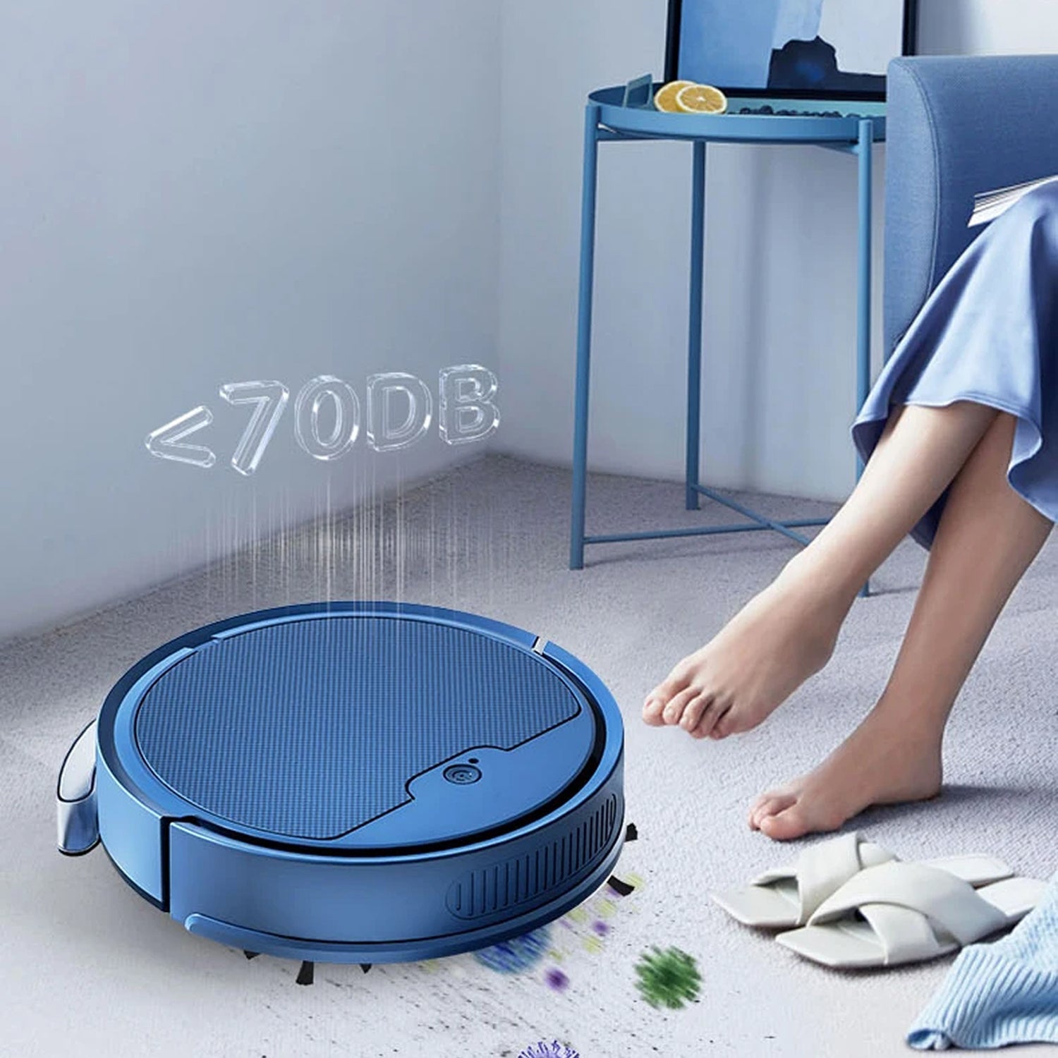 ScrubBoto 3-in-1 Smart Robot Vacuum and Mop with 2000Pa Suction, 6.8cm Ultra-Slim Profile and Bluetooth App Control