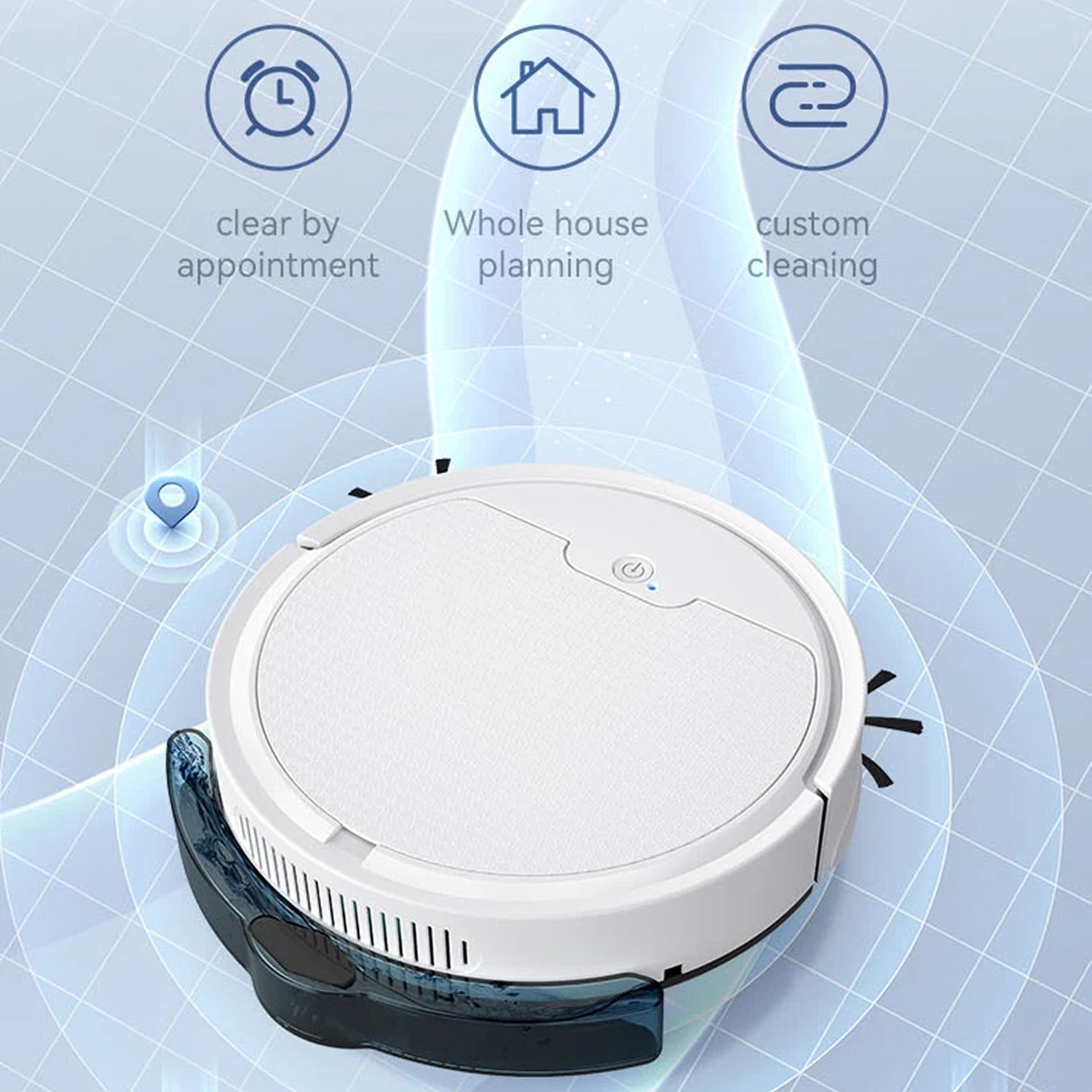 ScrubBoto 3-in-1 Smart Robot Vacuum and Mop with 2000Pa Suction, 6.8cm Ultra-Slim Profile and Bluetooth App Control