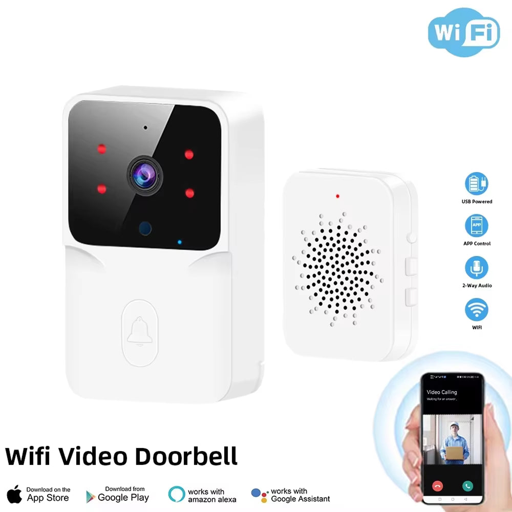 DoxCemiz 2K Video Doorbell Wireless No Monthly Fee Night Vision & Indoor Chime