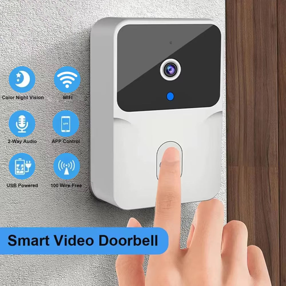 DoxCemiz 2K Video Doorbell Wireless No Monthly Fee Night Vision & Indoor Chime
