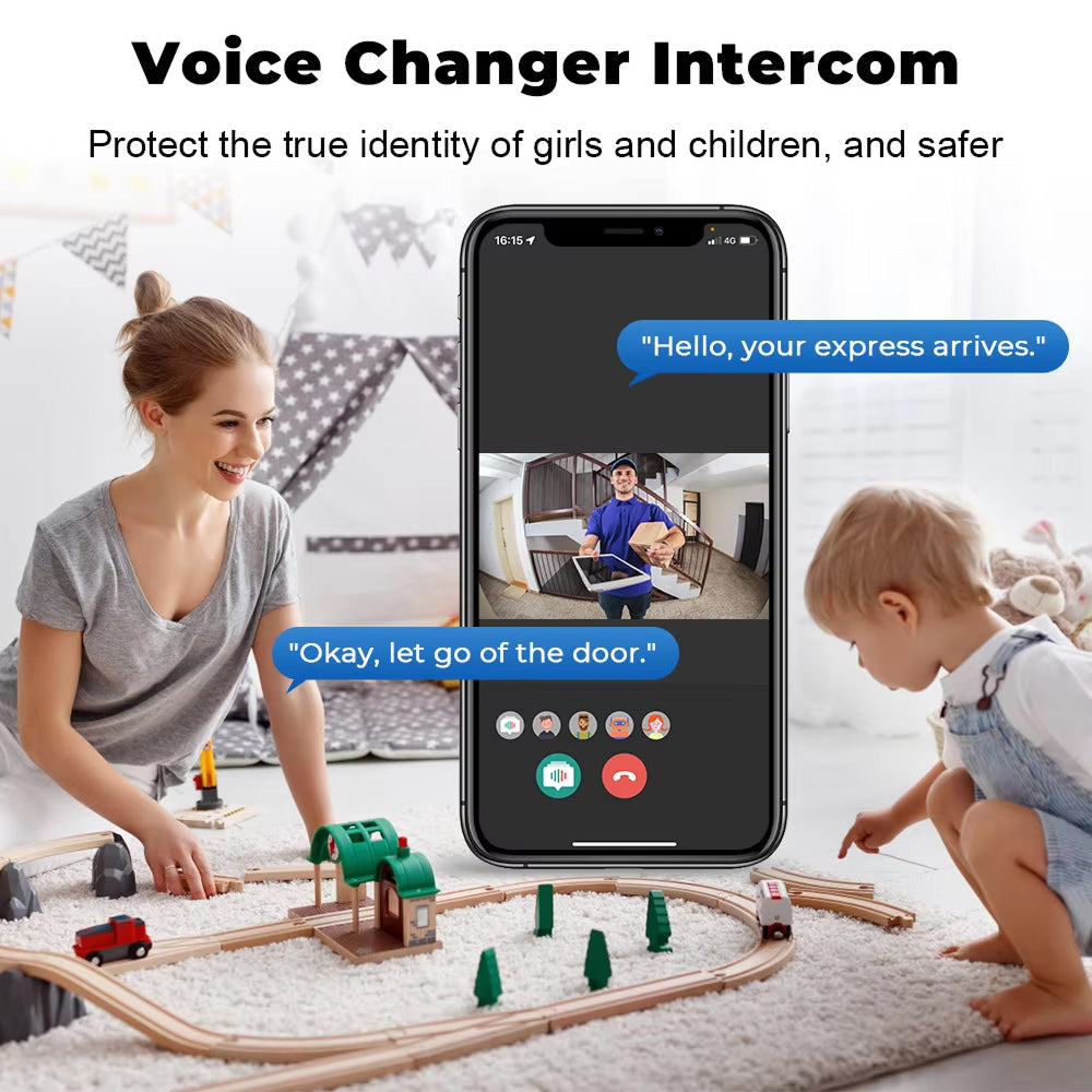 DoxCemiz 2K Video Doorbell Wireless No Monthly Fee Night Vision & Indoor Chime