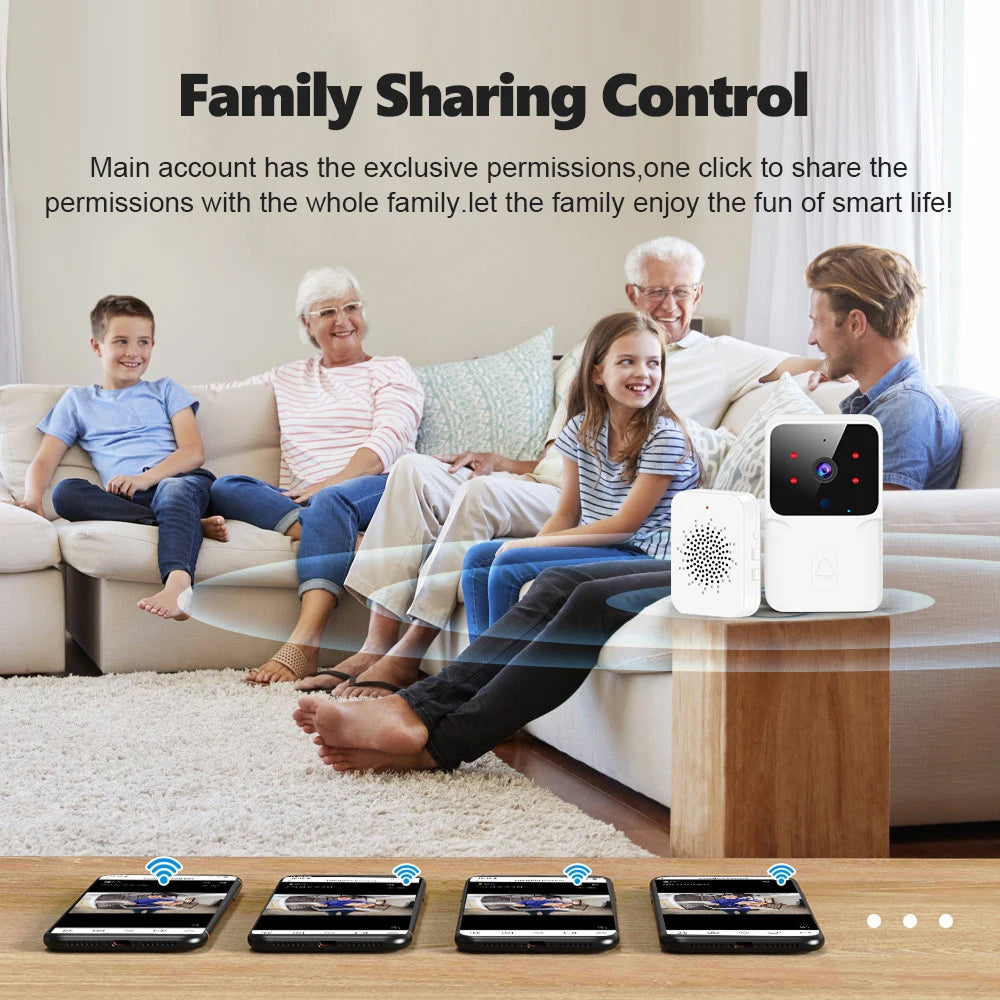 DoxCemiz 2K Video Doorbell Wireless No Monthly Fee Night Vision & Indoor Chime