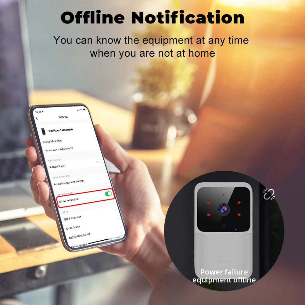 DoxCemiz 2K Video Doorbell Wireless No Monthly Fee Night Vision & Indoor Chime