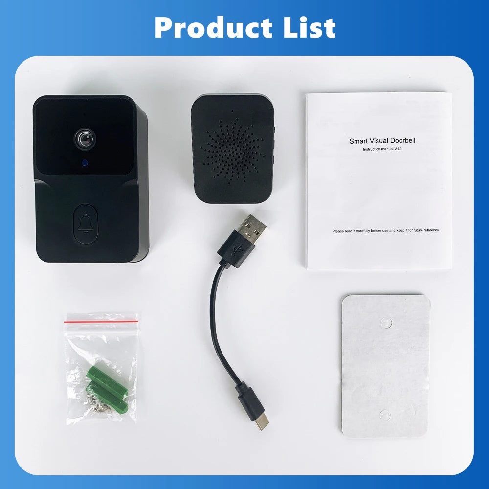 DoxCemiz 2K Video Doorbell Wireless No Monthly Fee Night Vision & Indoor Chime