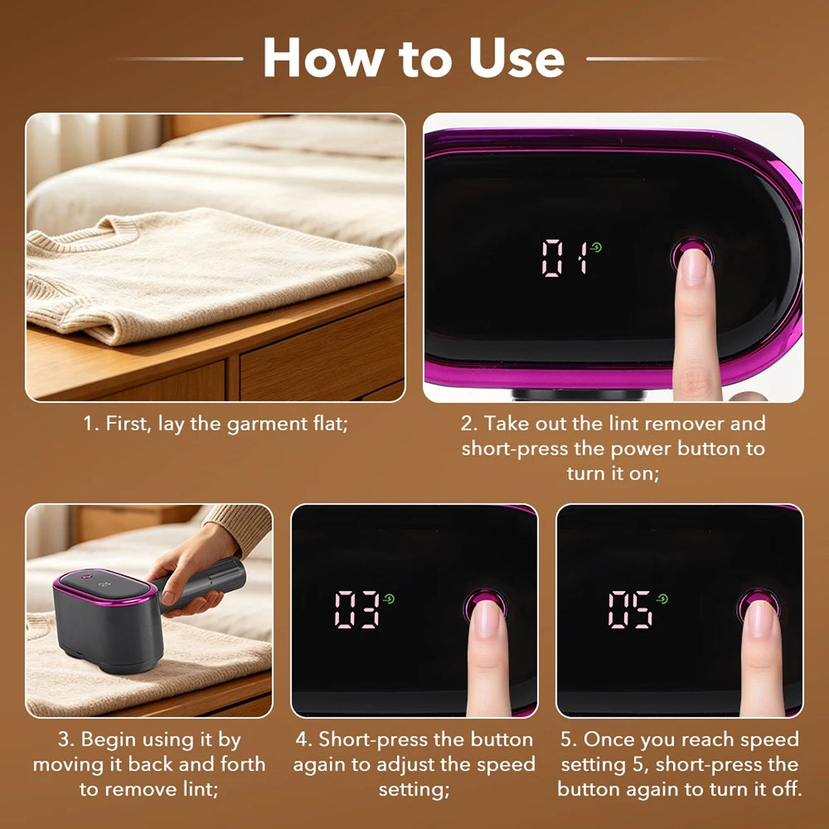 ShaverElis Rechargeable 12-Blade Fabric Shaver & Defuzzer