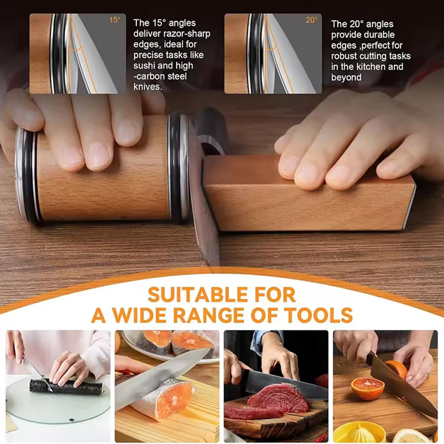 ShordiCut Rolling Knife Sharpener with Magnetic Angle Guide