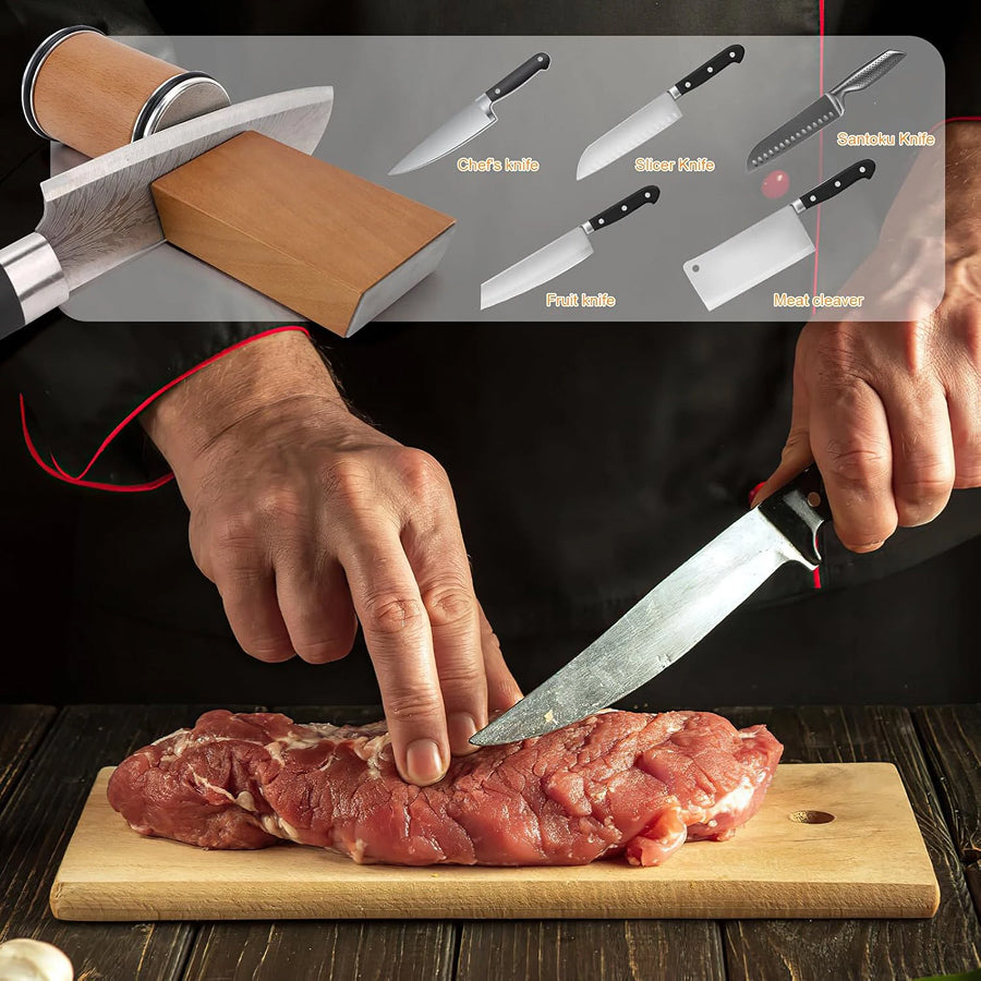 ShordiCut Rolling Knife Sharpener with Magnetic Angle Guide