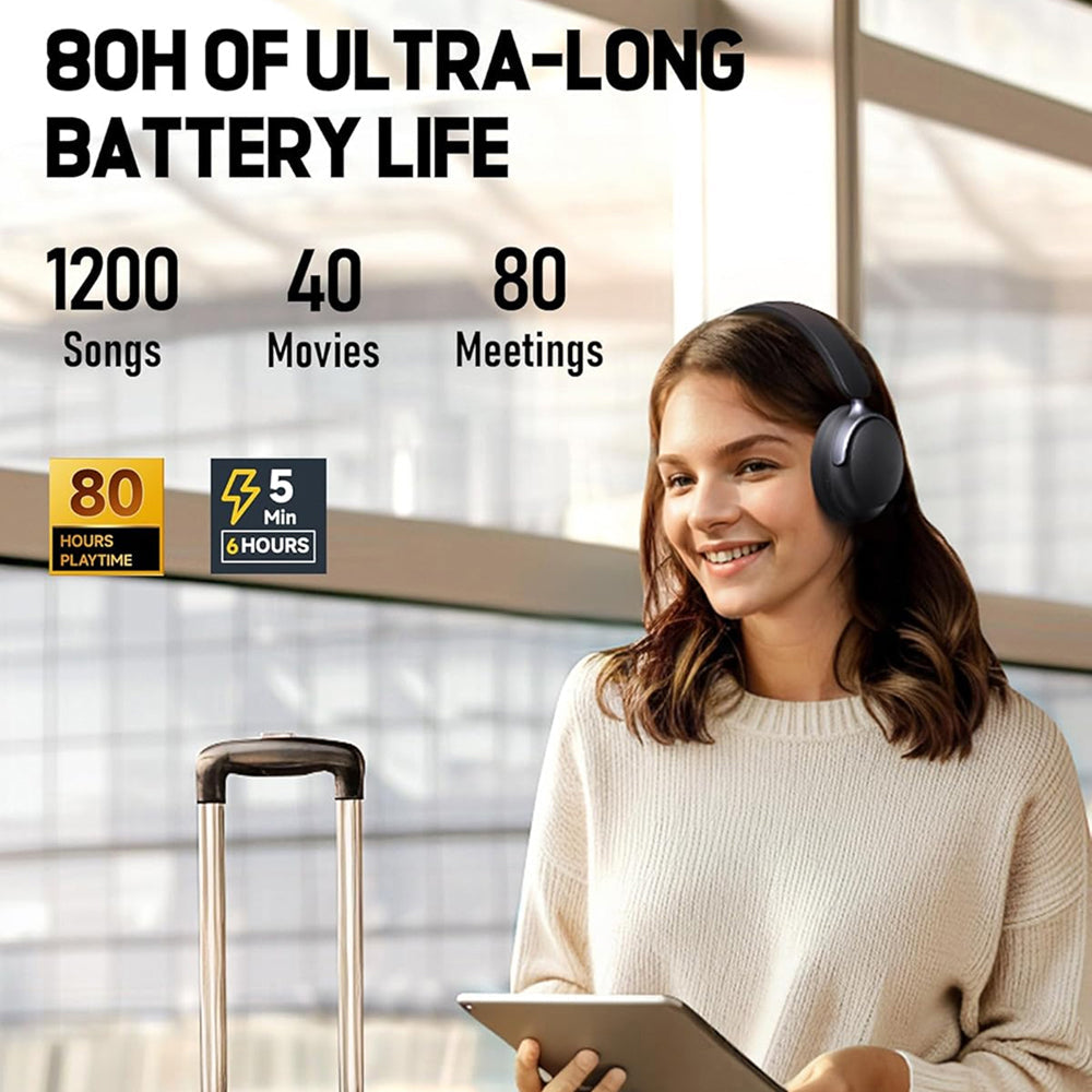 SilentBeat Noise Cancelling Headphones with 90-Hour Battery