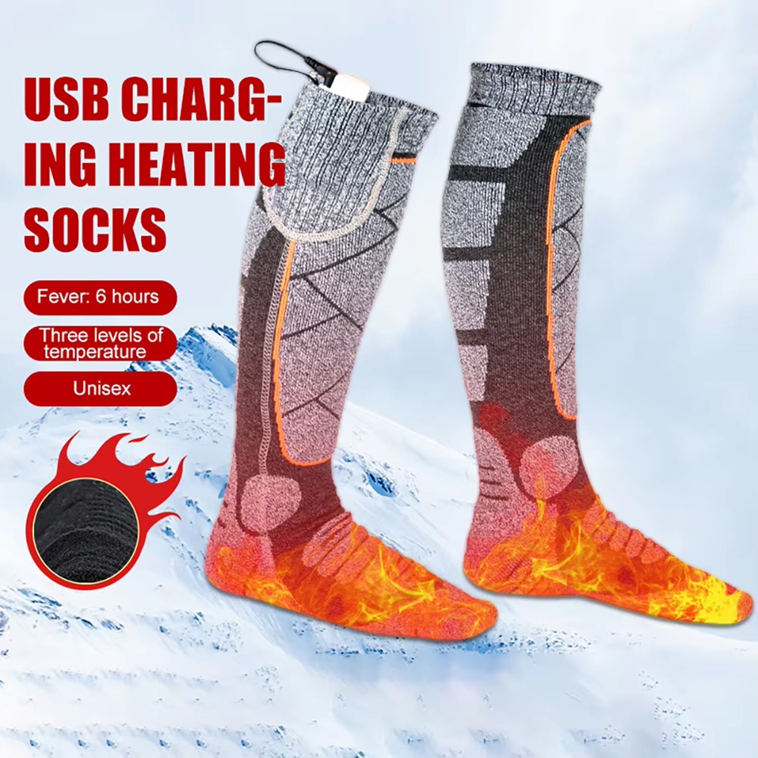 SkiHeati Electric Heated Ski Socks for Winter Sports & Hiking