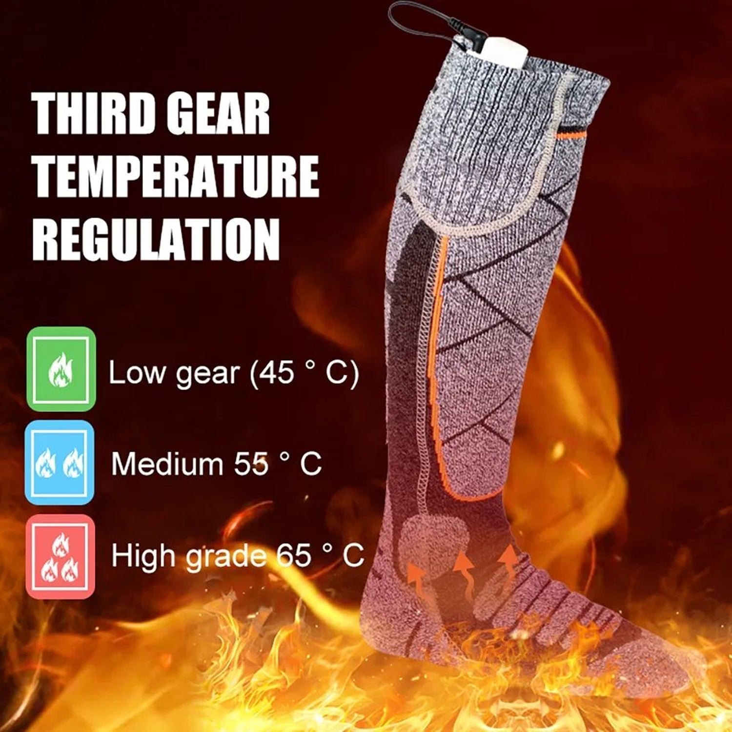SkiHeati Electric Heated Ski Socks for Winter Sports & Hiking