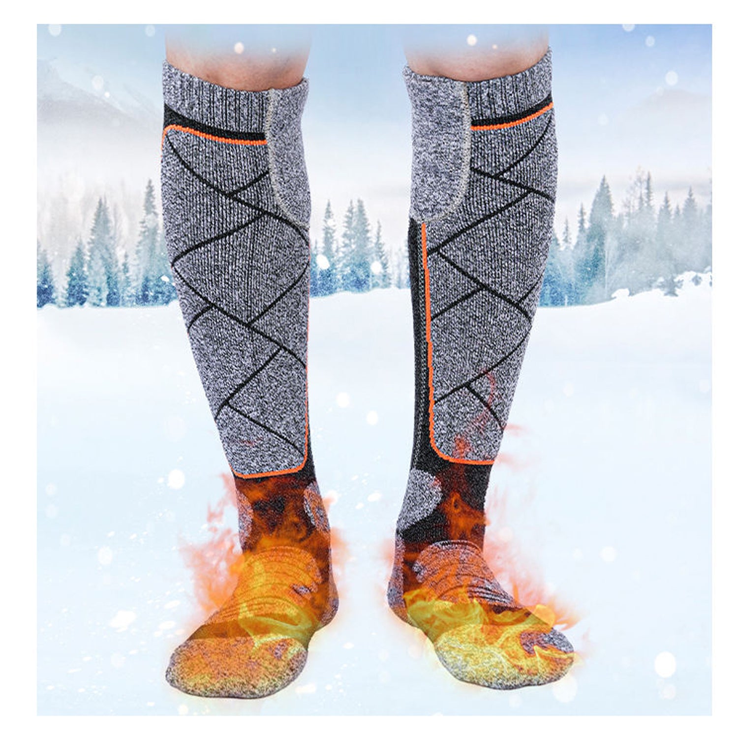 SkiHeati Electric Heated Ski Socks for Winter Sports & Hiking