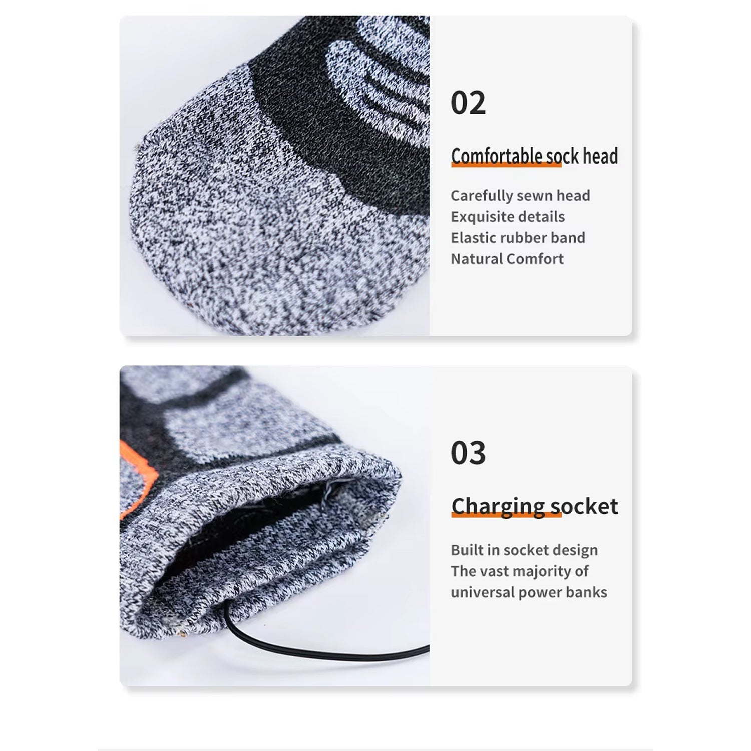 SkiHeati Electric Heated Ski Socks for Winter Sports & Hiking