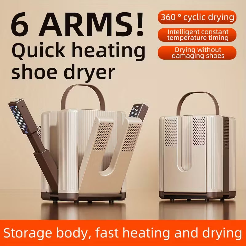 SkiTelax 6-Arm Fast PTC Heated Shoe & Boot Dryer with Odor Control