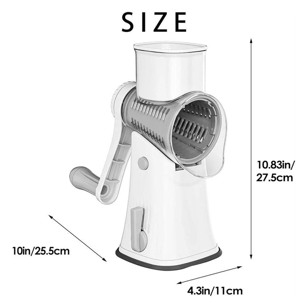SliceMavi 5-in-1 Rotary Mandoline Slicer with Suction Base