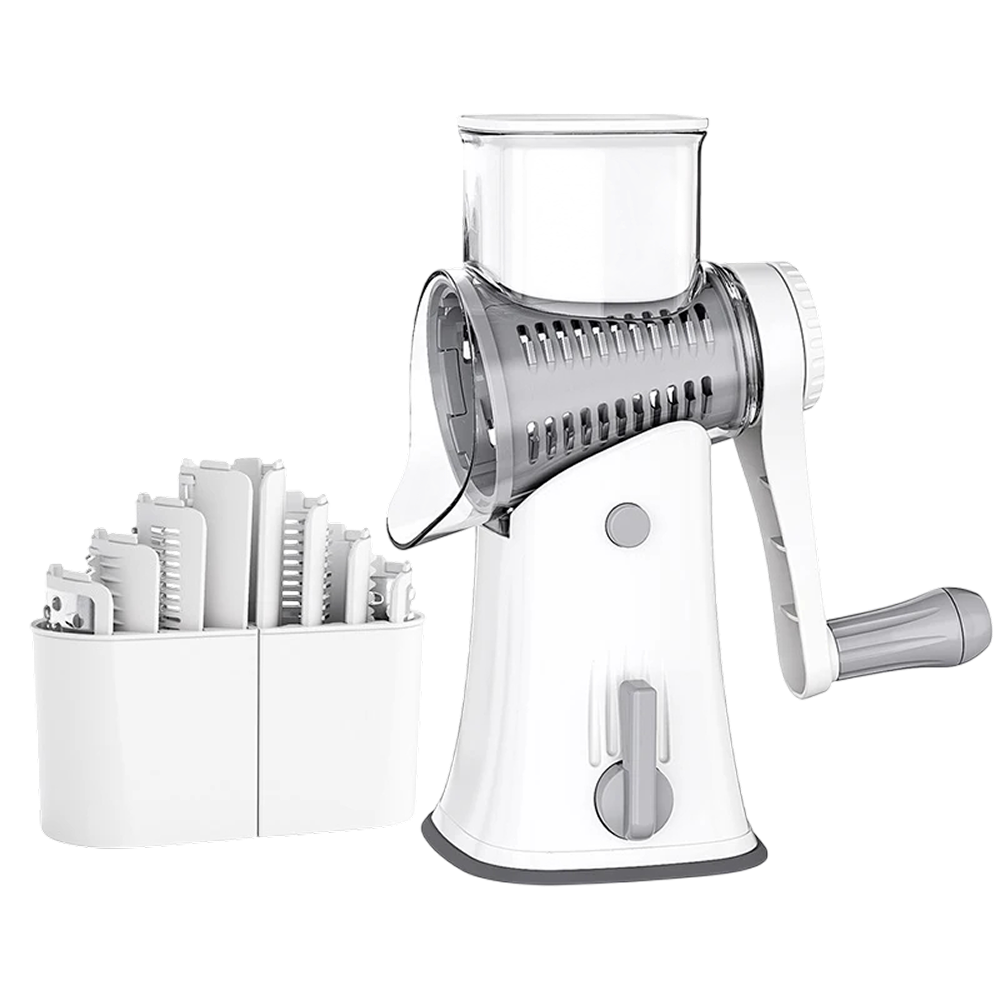 SliceMavi 5-in-1 Rotary Mandoline Slicer with Suction Base