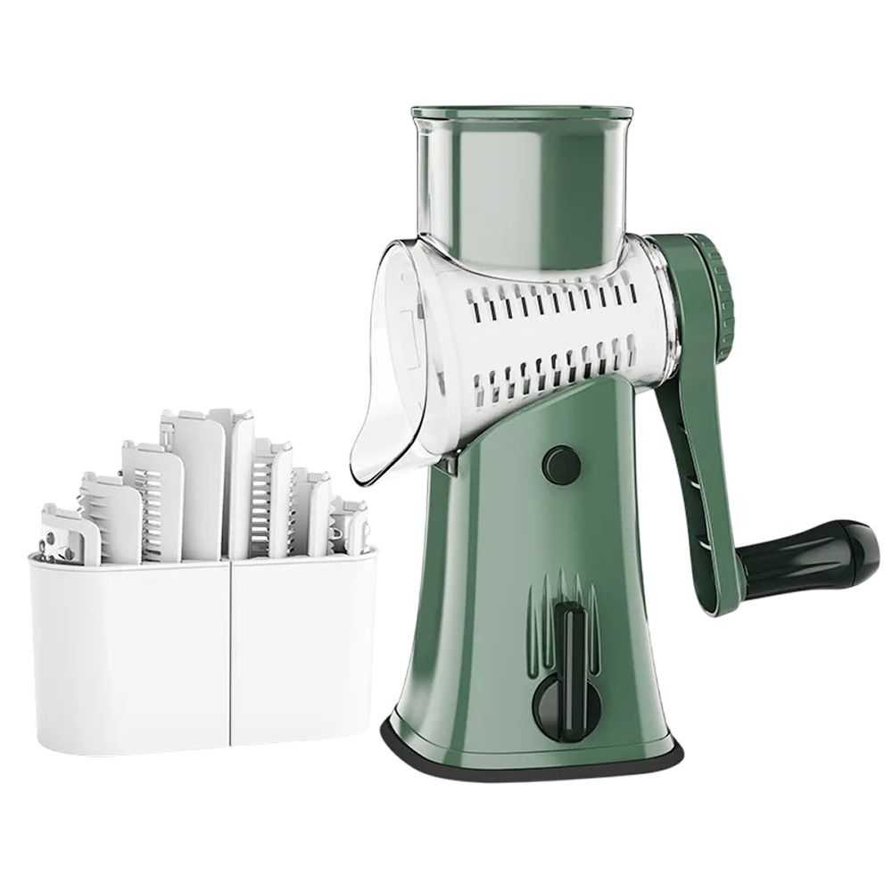 SliceMavi 5-in-1 Rotary Mandoline Slicer with Suction Base