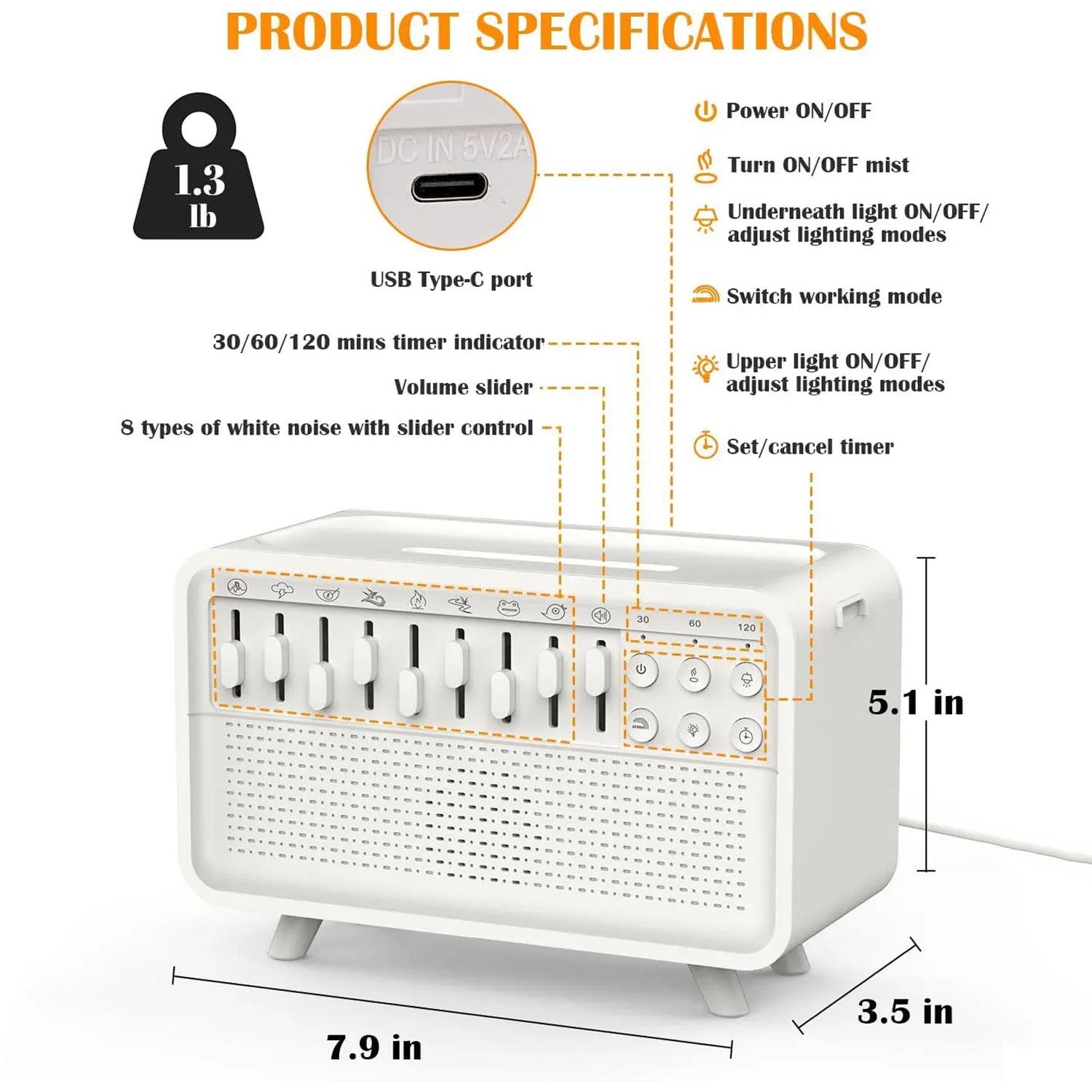 SnozyFlow All-in-One White Noise & Humidifier Sleep Device