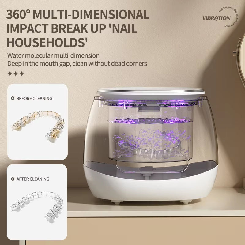 SonoLuxie Cordless Ultrasonic Cleaner 48kHz Professional Dental Pod with UV-C Sterilization and 3000mAh Battery