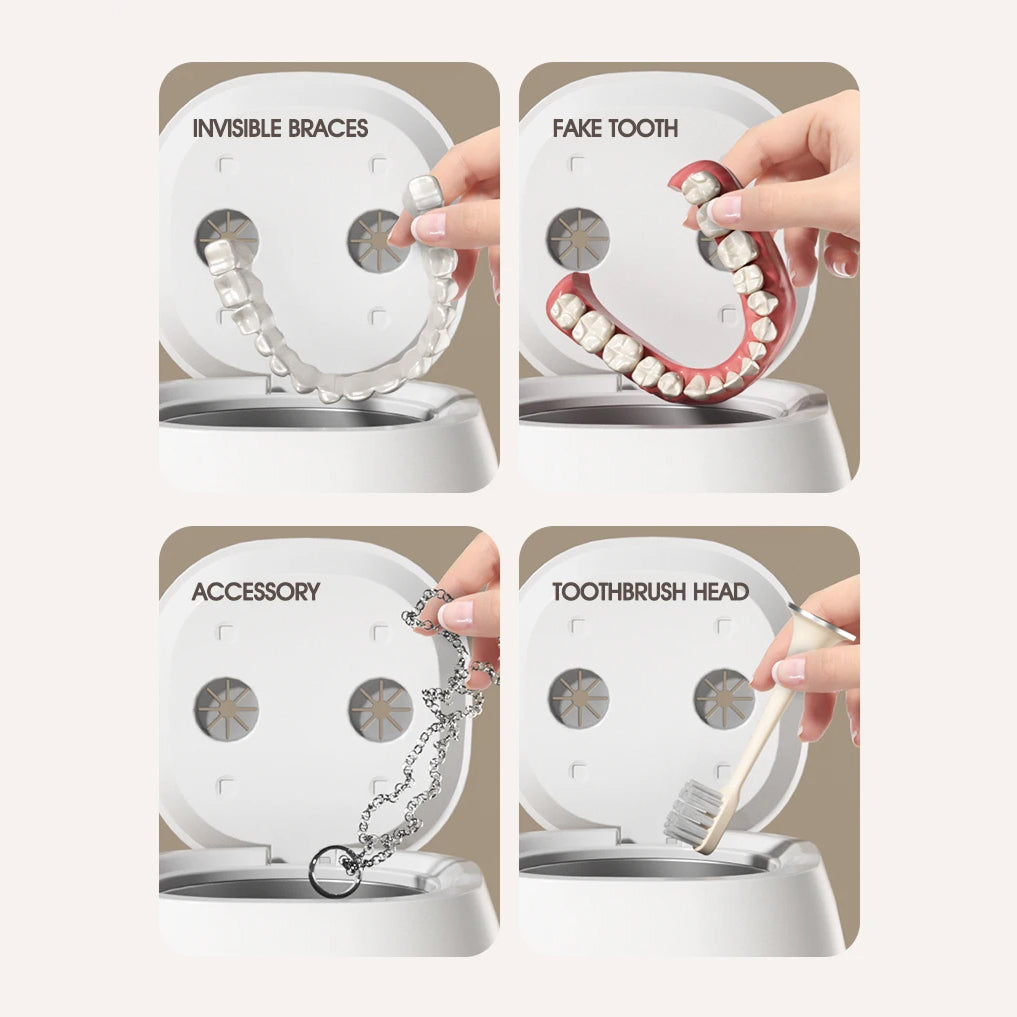 SonoLuxie Cordless Ultrasonic Cleaner 48kHz Professional Dental Pod with UV-C Sterilization and 3000mAh Battery