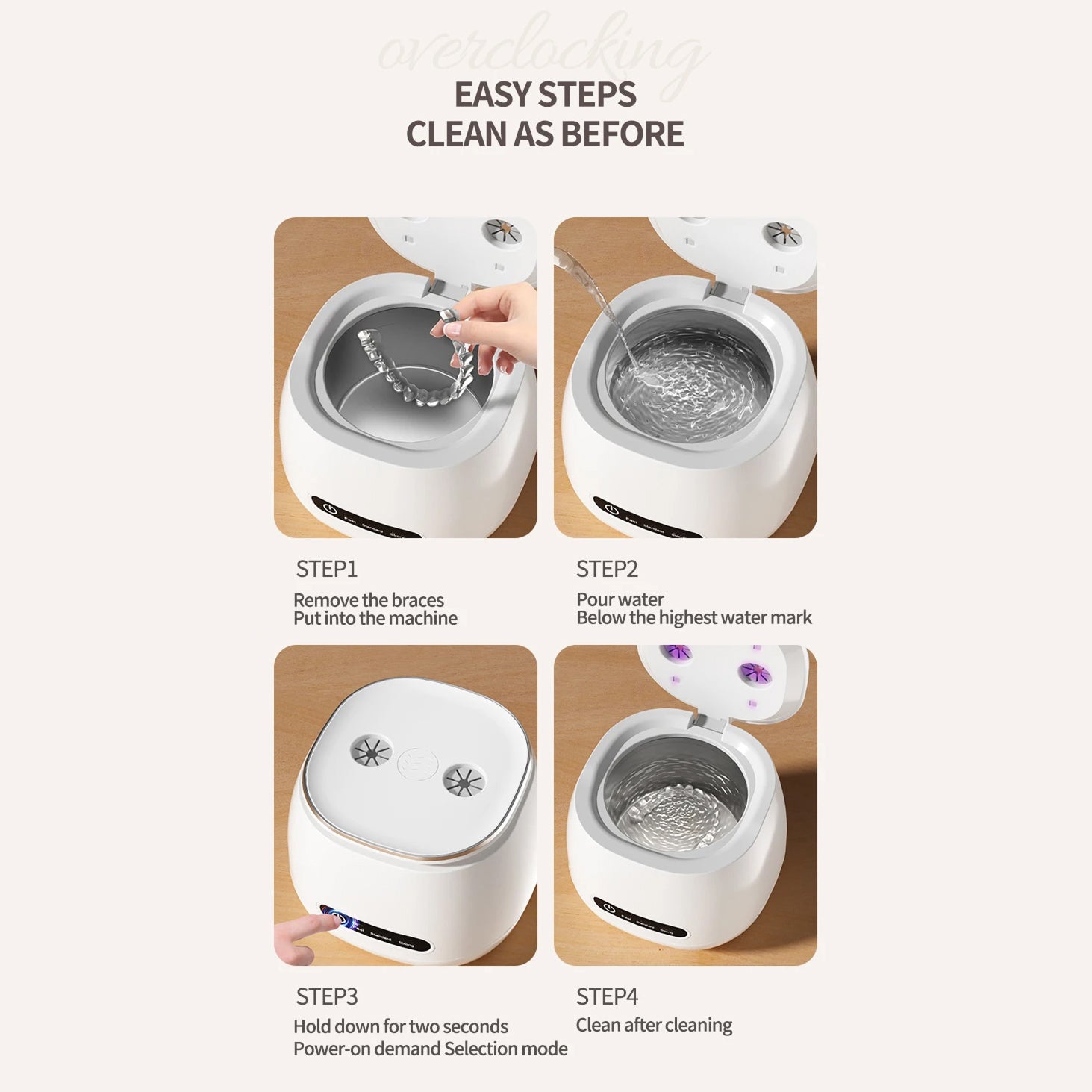 SonoLuxie Cordless Ultrasonic Cleaner 48kHz Professional Dental Pod with UV-C Sterilization and 3000mAh Battery
