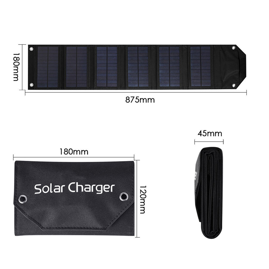 SundiFold High-Efficiency Portable Solar Panel with Dual USB & Type-C Outputs, 30% Faster Charging and Waterproof Foldable Design