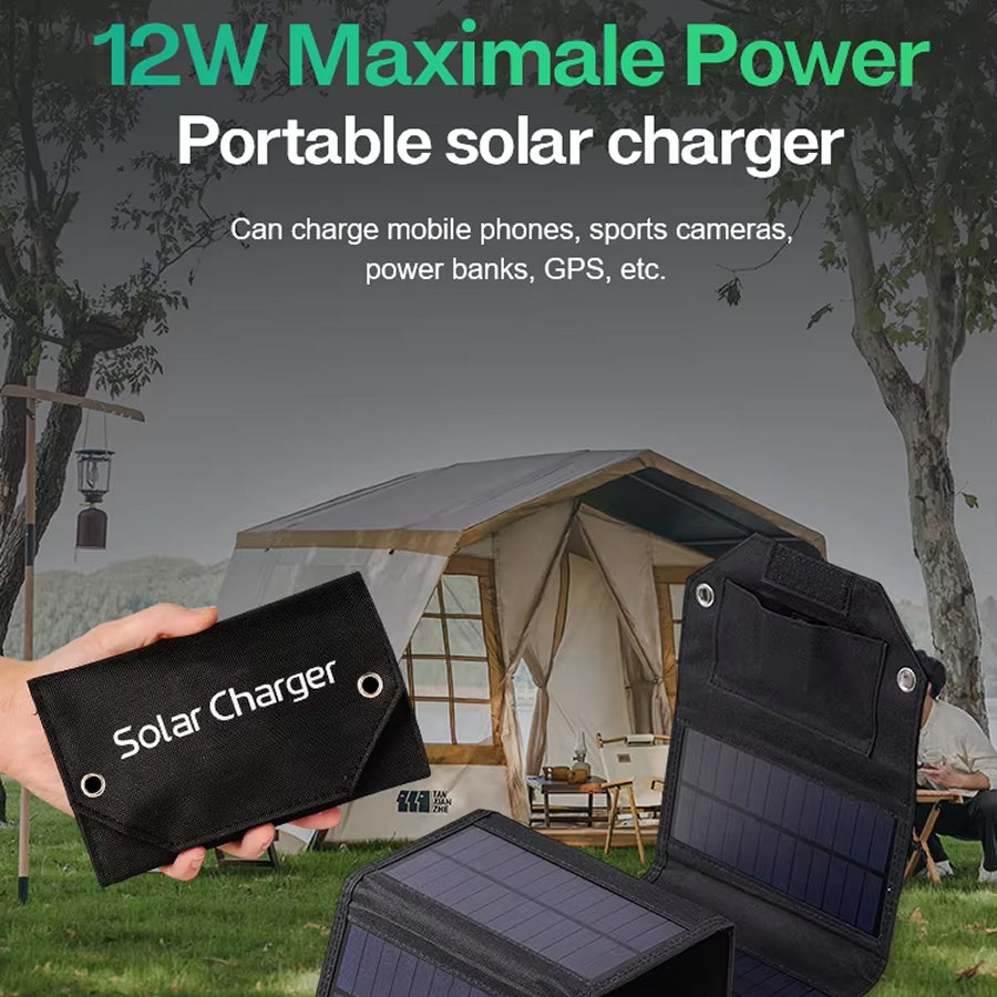 SundiFold High-Efficiency Portable Solar Panel with Dual USB & Type-C Outputs, 30% Faster Charging and Waterproof Foldable Design