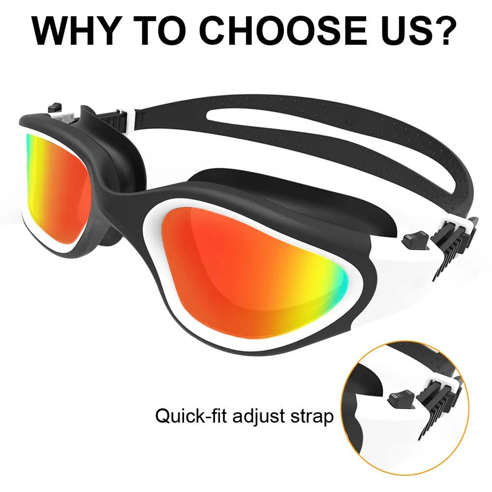 SwiGoxim Polarized Anti-Fog Swim Goggles for Adults