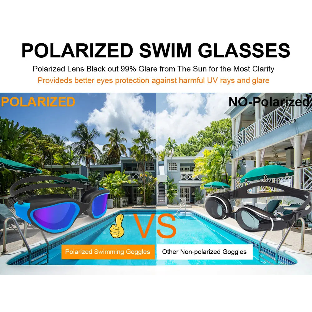 SwiGoxim Polarized Anti-Fog Swim Goggles for Adults