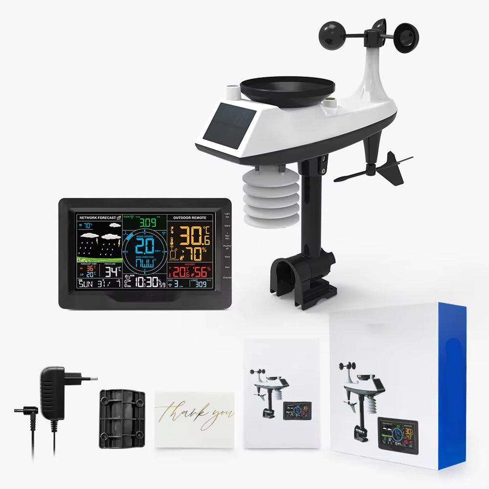 TaciAtmos Weather Station 8-in-1 Wireless Wi-Fi 328ft Outdoor Sensor Monitor