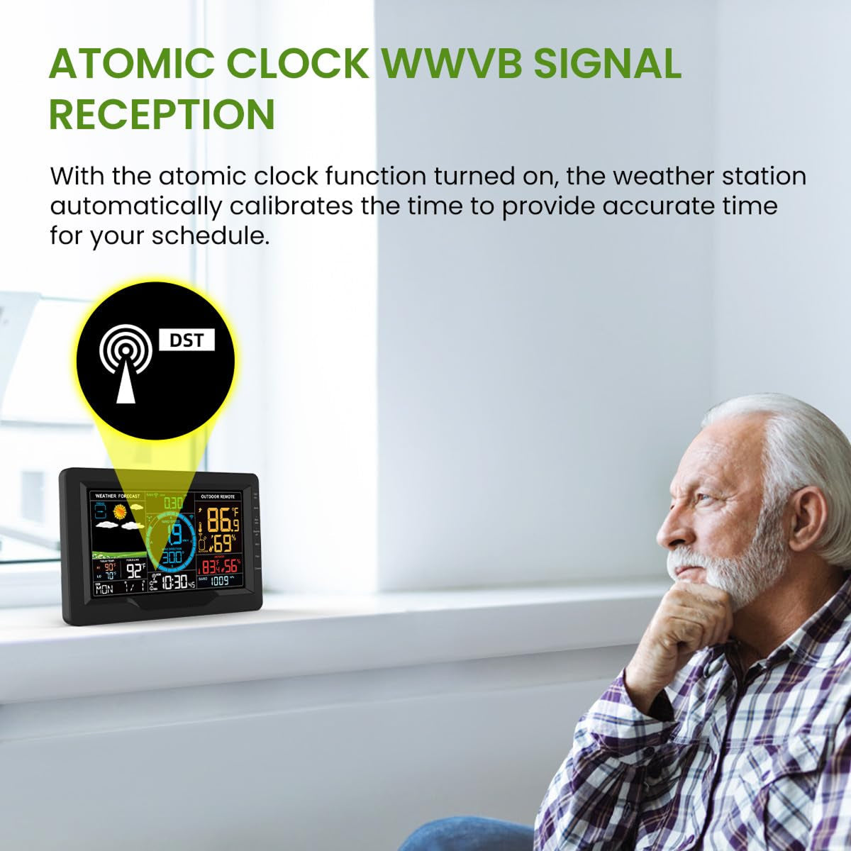 TaciAtmos Weather Station 8-in-1 Wireless Wi-Fi 328ft Outdoor Sensor Monitor