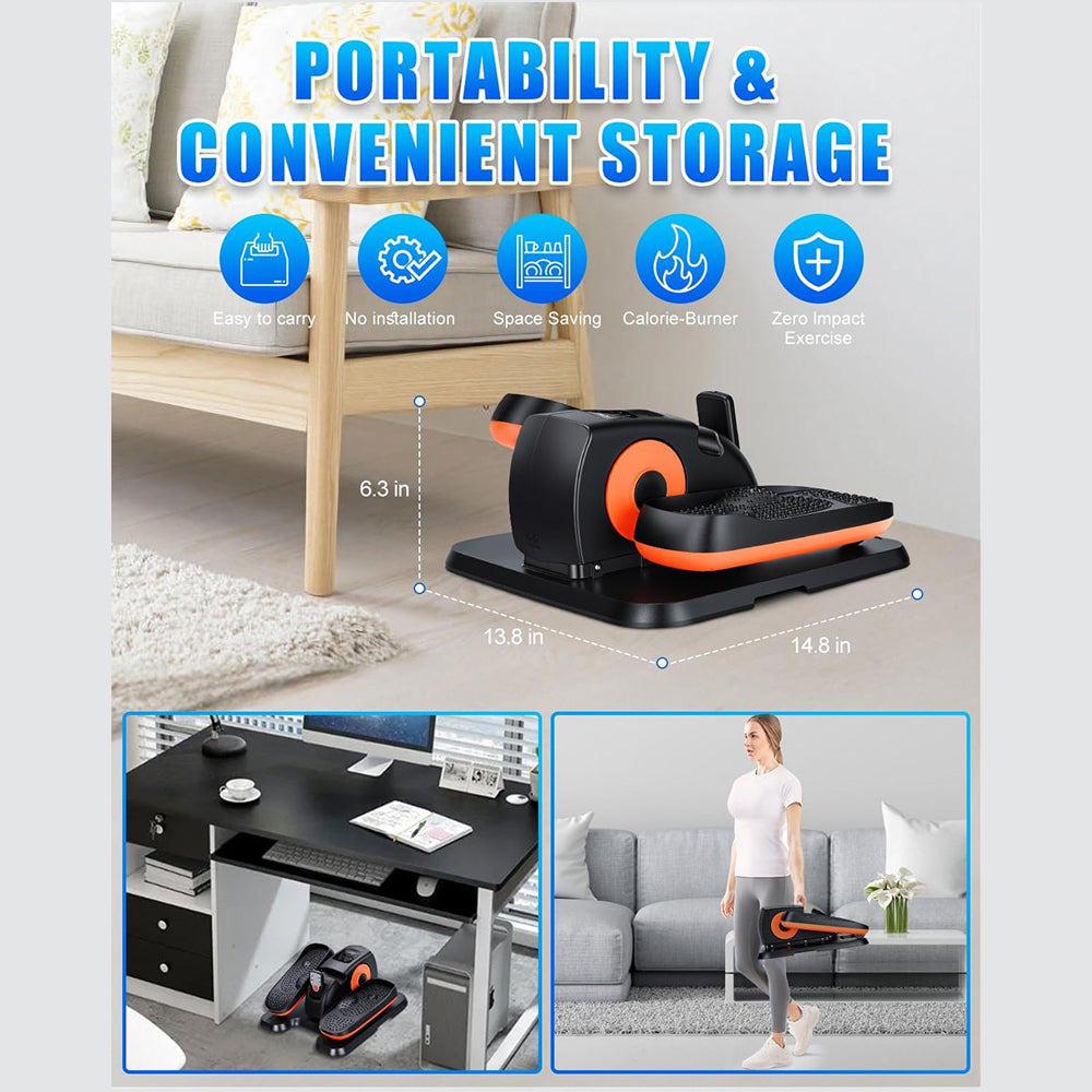 TasiPotas Quiet Under Desk Elliptical Machine with Remote Control