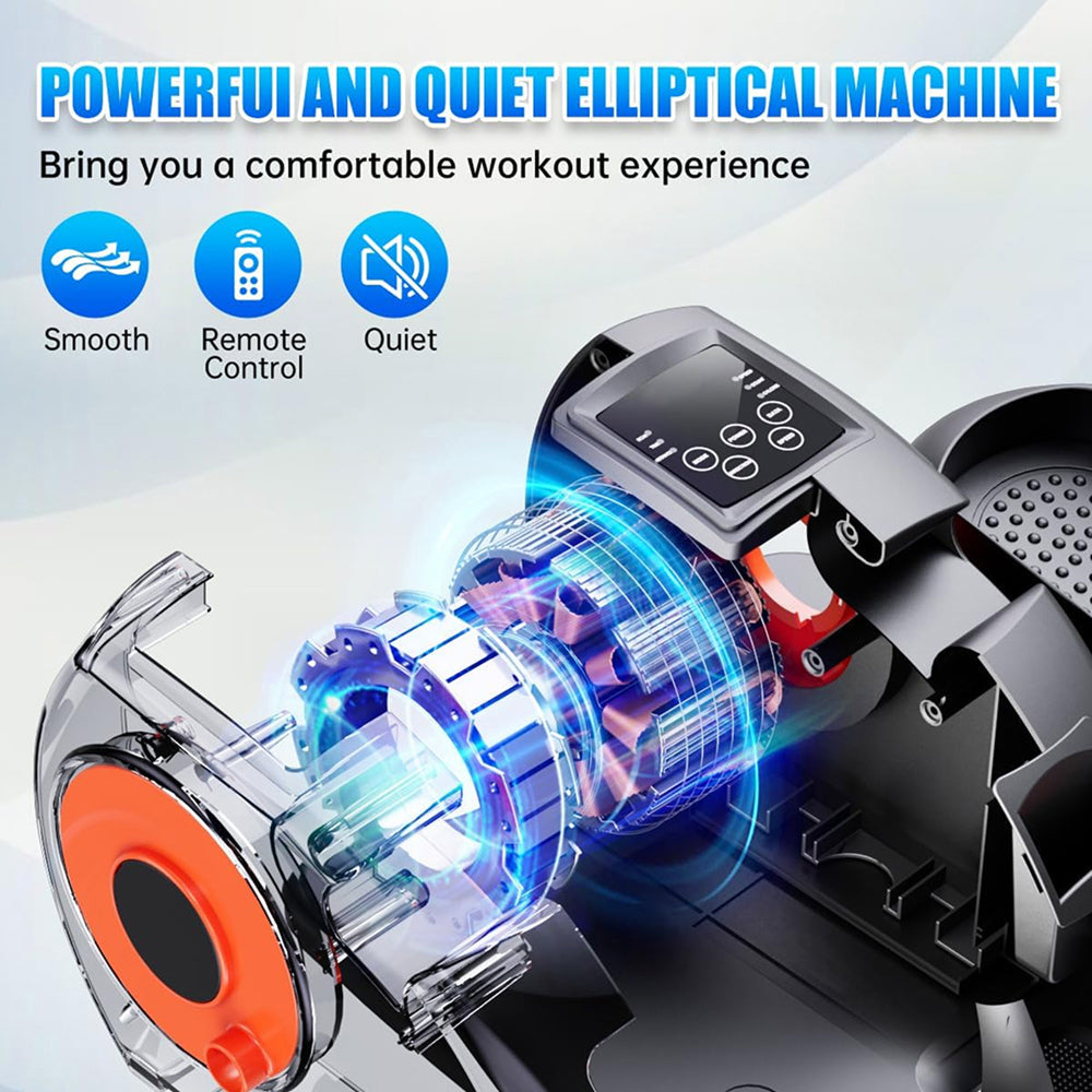 TasiPotas Quiet Under Desk Elliptical Machine with Remote Control