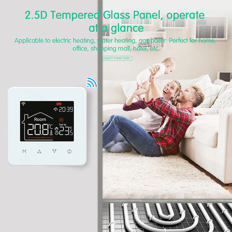 ThemitVi Smart WiFi Thermostat 0.1°C High-Precision 2.5D Glass Touch Panel
