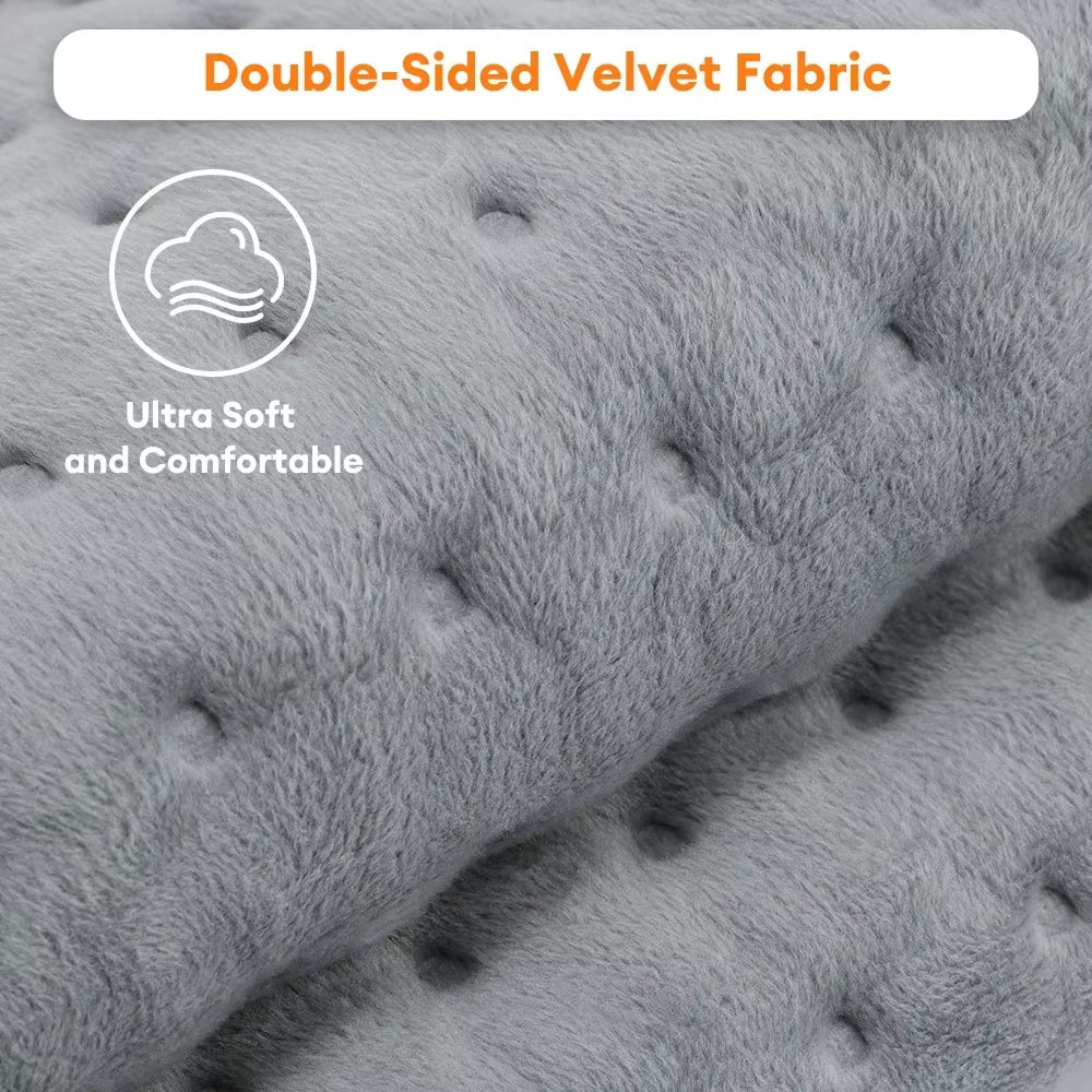 ThermeCim Electric Heating Pad 60x30cm with 9 Temperature Levels, Ultra-Soft Crystal Velvet and 4-Timer Safety Control