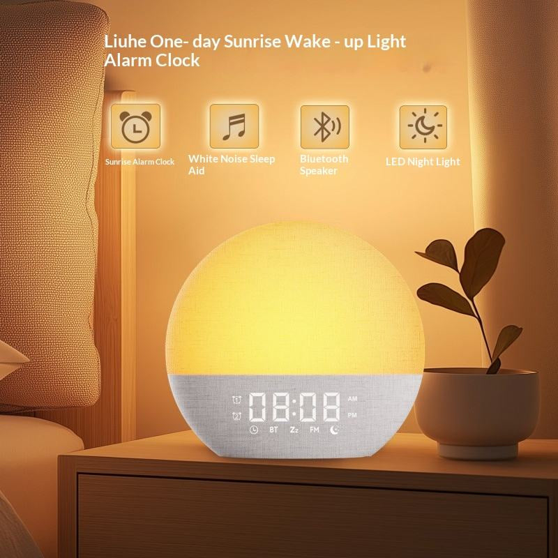 TimeResdy Sunrise Light Alarm Clock with White Noise & Bluetooth