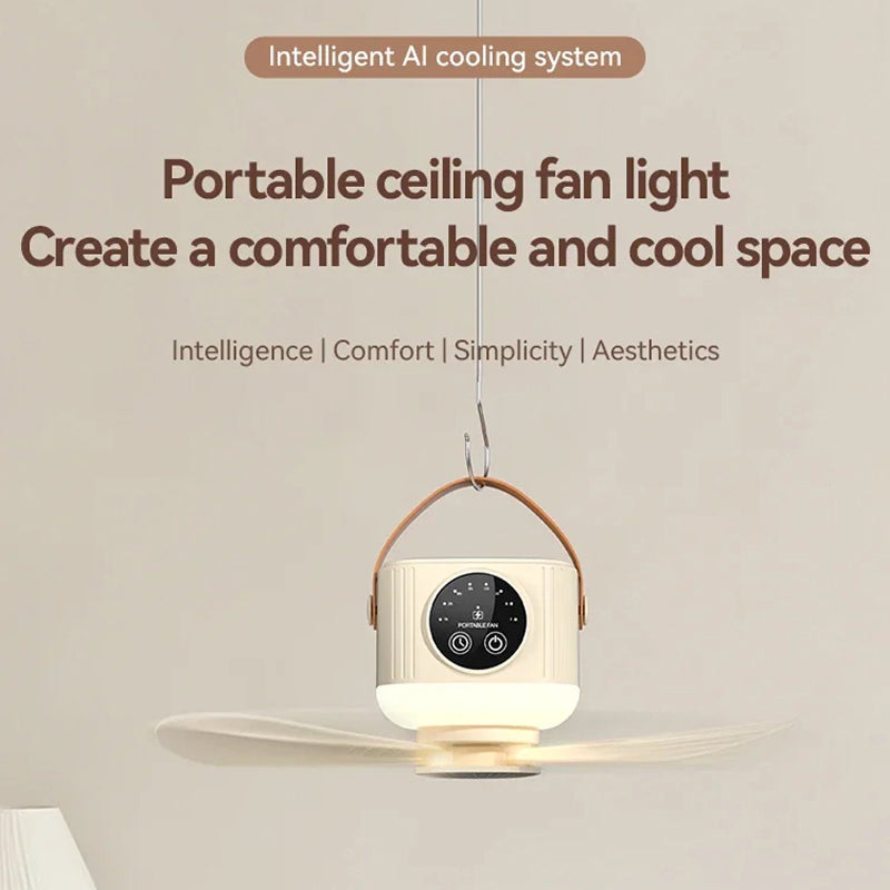 TimenMint Outdoor Ceiling Fan with Warm LED & Remote