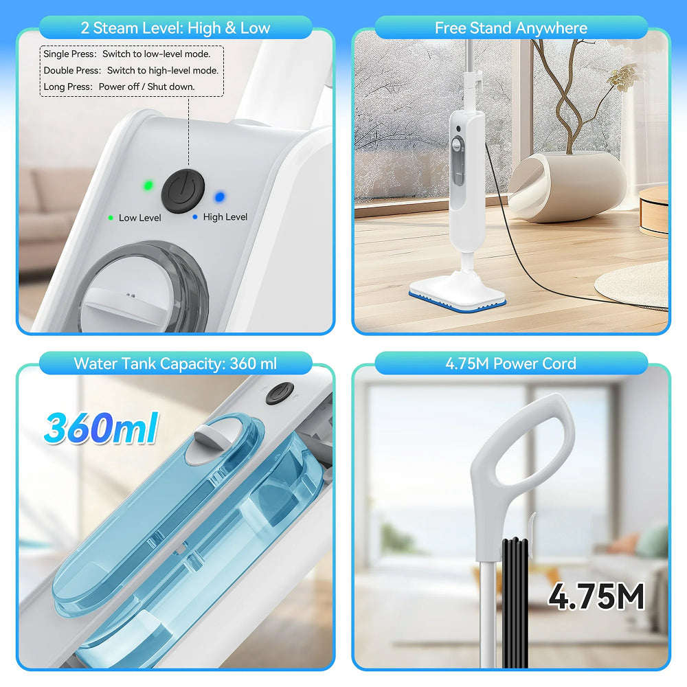 TimixGix 6-in-1 Floor Steamer Sanitizer