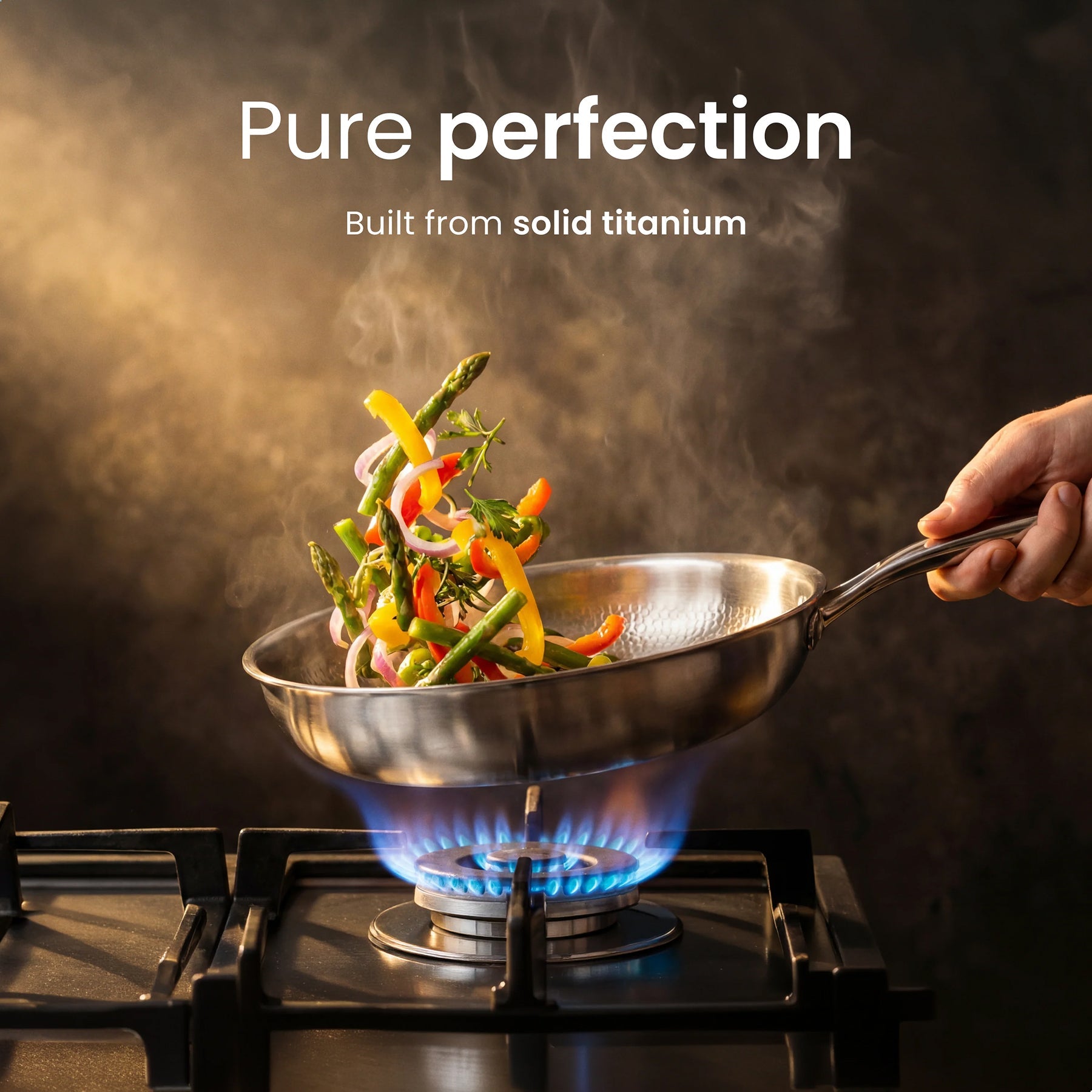 TitaKixi Titanium Frying Pan - 100% Solid Medical-Grade Titanium Skillet, PFAS & Teflon Free Non-Stick