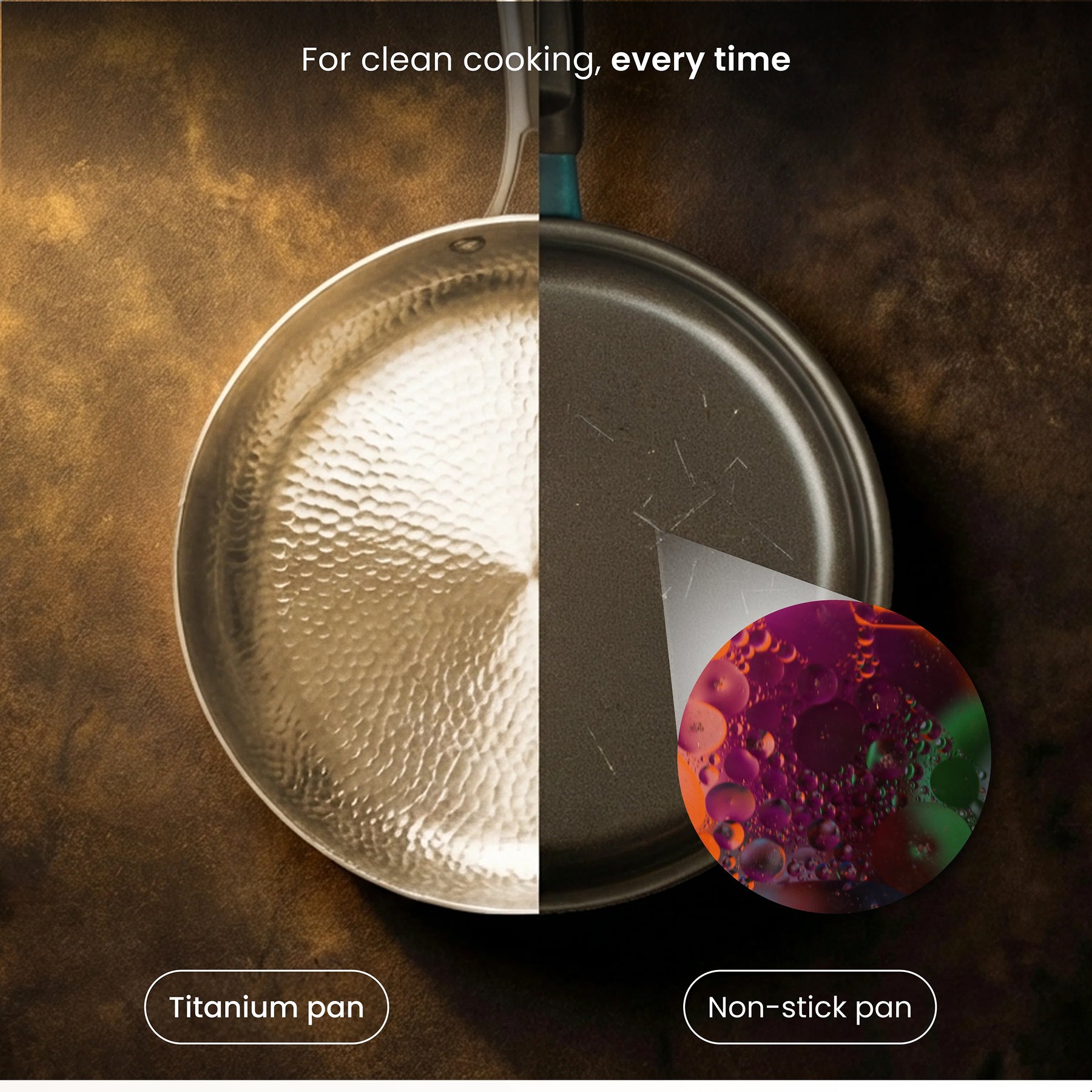 TitaKixi Titanium Frying Pan - 100% Solid Medical-Grade Titanium Skillet, PFAS & Teflon Free Non-Stick